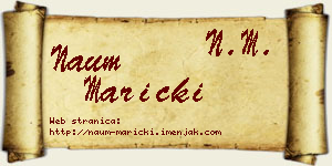Naum Maricki vizit kartica